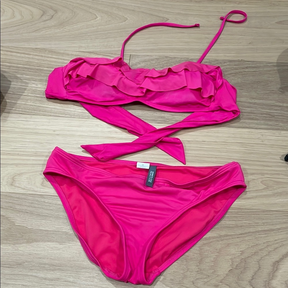 Kenneth Cole Pink Ruffle Bikini